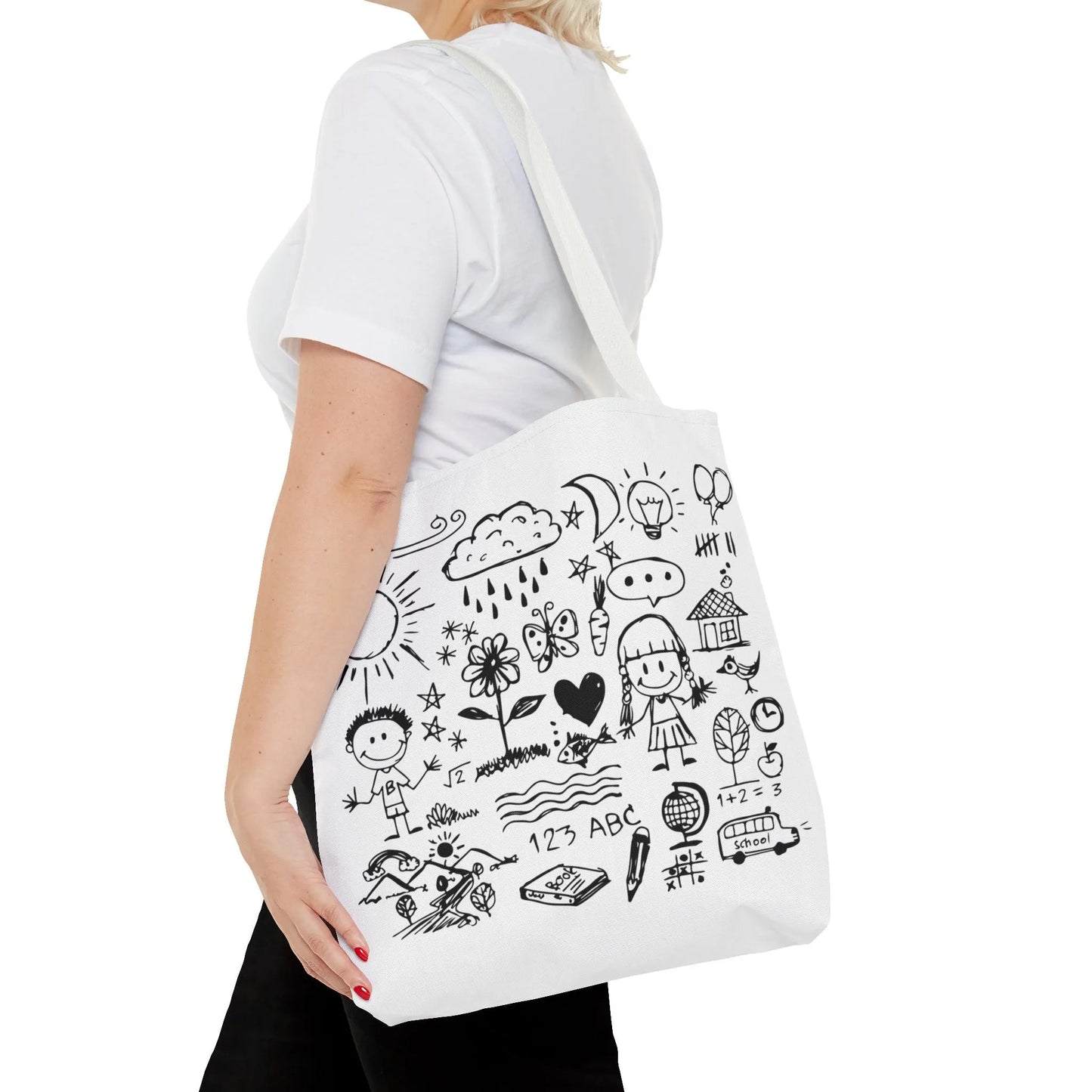 Children Hand Draw Tote Bag (AOP) - Vkamian