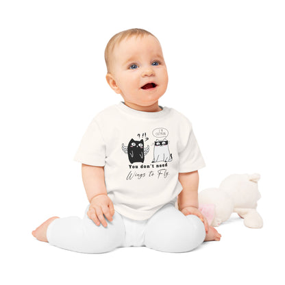 Funny Hero Cat Baby T-Shirt | Organic Cotton Toddler Top