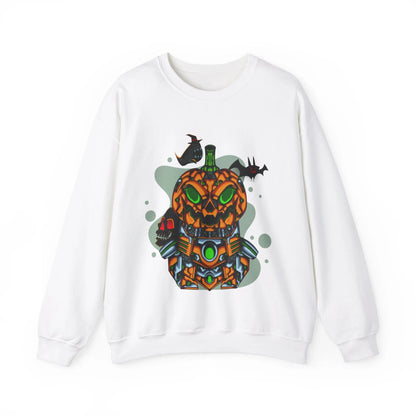 Amazing Robot Pumpkin Unisex Heavy Blend™ Crewneck Sweatshirt | Vkamian Sport