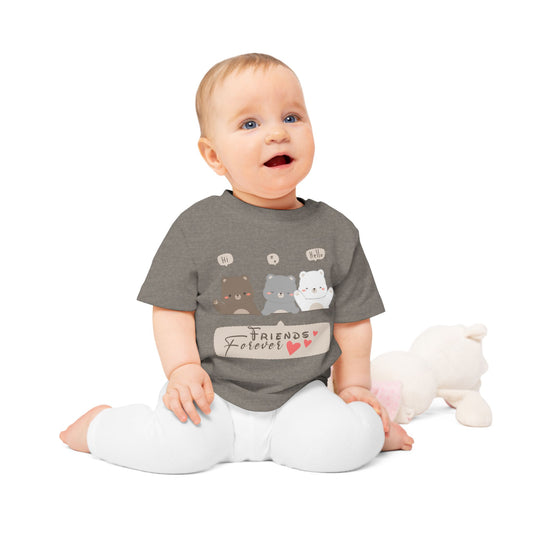 Cute Bears Friend Forever Baby T-Shirt | Organic Cotton Baby Clothing