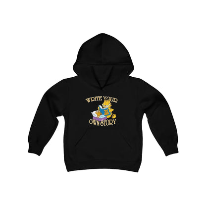 Funny Garfield Write Story Youth Heavy Blend Hooded Sweatshirt - Vkamian