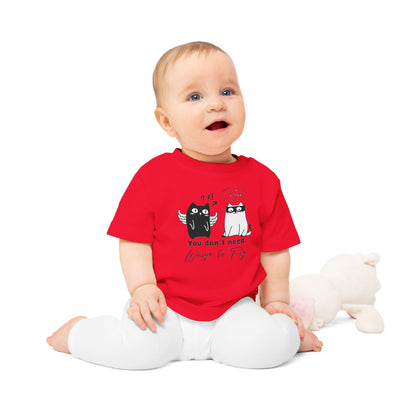 Funny Hero Cat Baby T-Shirt | Organic Cotton Toddler Top