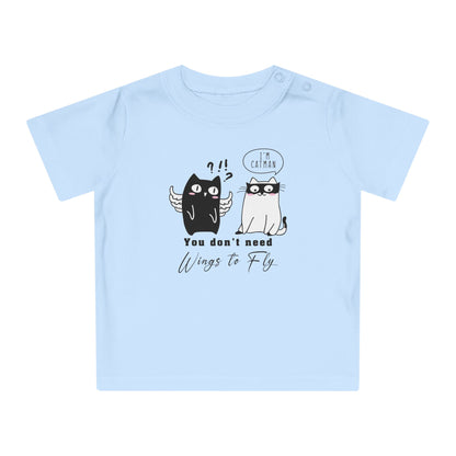 Funny Hero Cat Baby T-Shirt | Organic Cotton Toddler Top