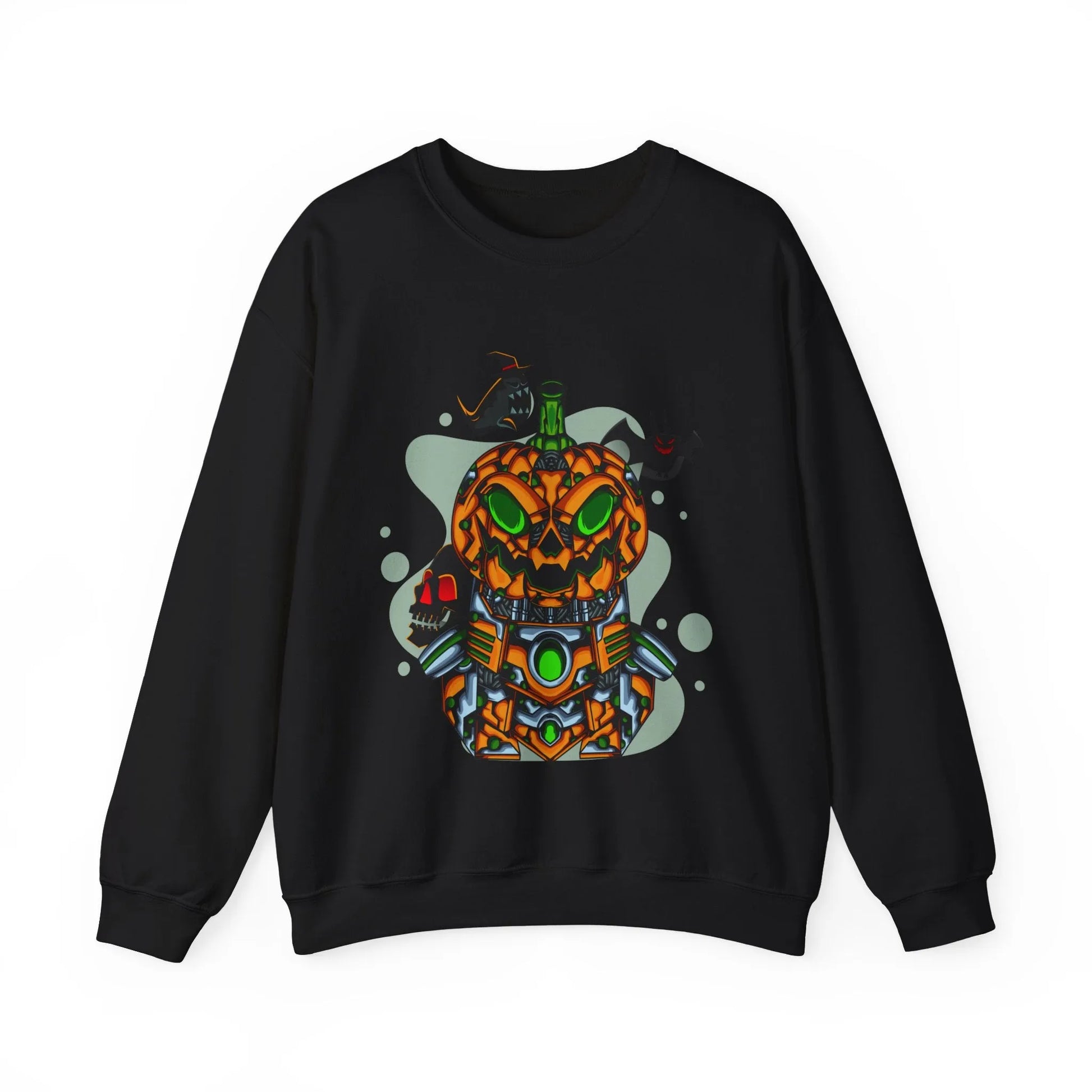 Amazing Robot Pumpkin Unisex Heavy Blend™ Crewneck Sweatshirt | Vkamian Sport