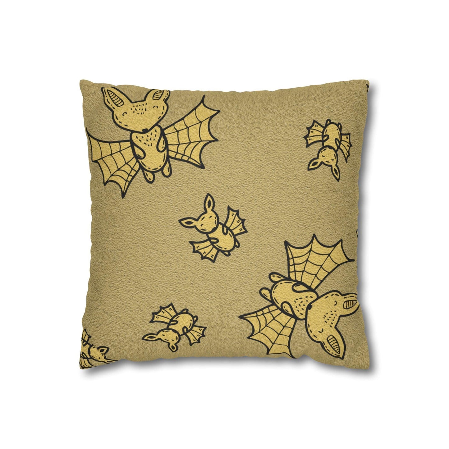 Halloween Bat Spun Polyester Square Pillowcase