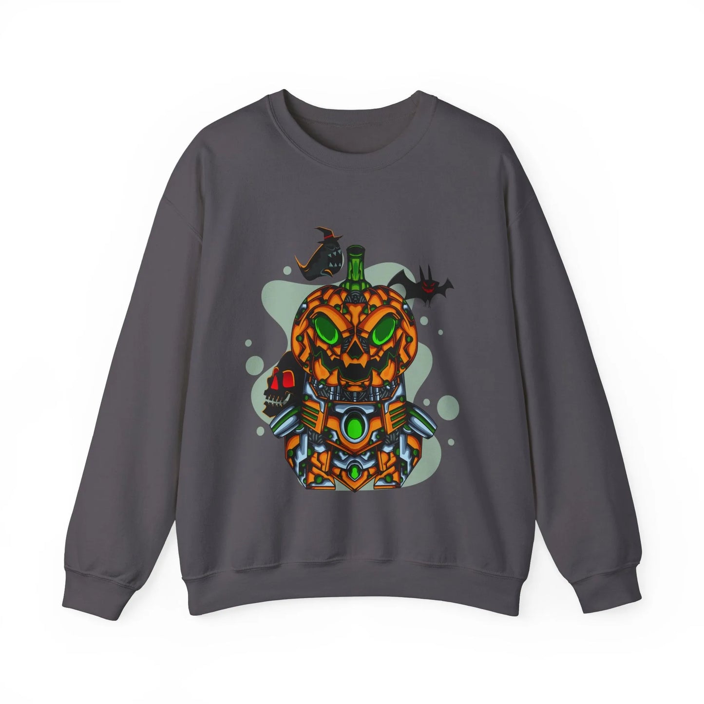 Amazing Robot Pumpkin Unisex Heavy Blend™ Crewneck Sweatshirt | Vkamian Sport