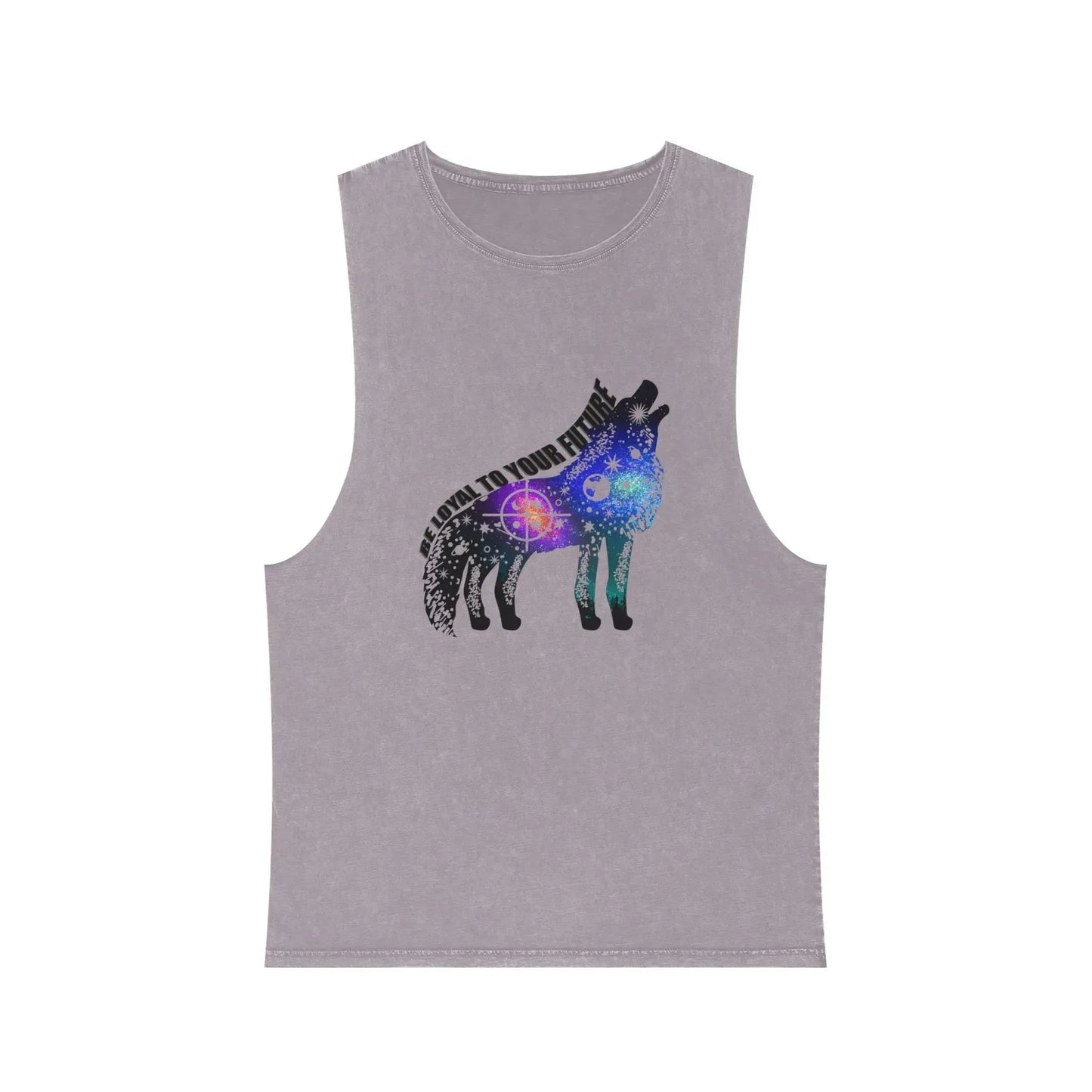 Aesthetic Galaxy Wolf Unisex Stonewash Tank Top - Vkamian