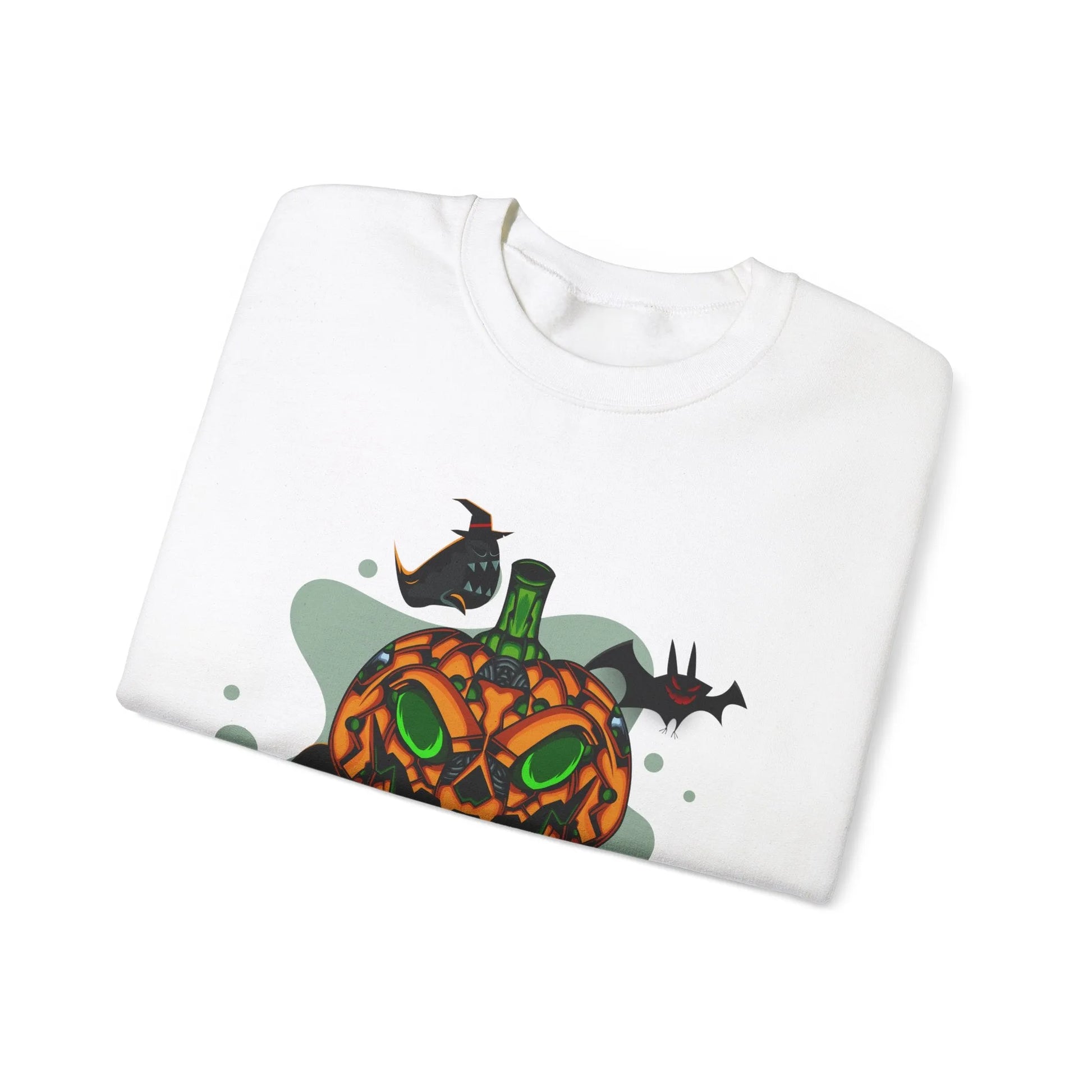 Amazing Robot Pumpkin Unisex Heavy Blend™ Crewneck Sweatshirt | Vkamian Sport