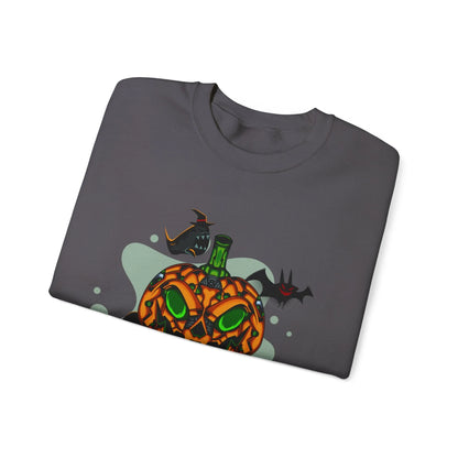 Amazing Robot Pumpkin Unisex Heavy Blend™ Crewneck Sweatshirt | Vkamian Sport