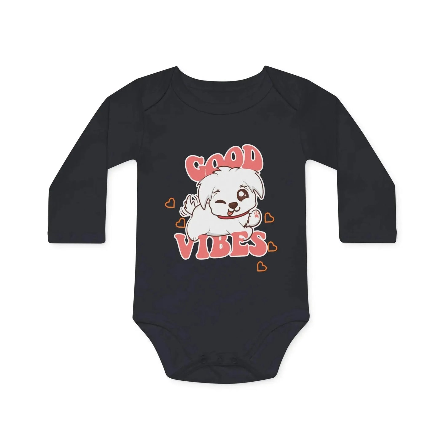 Good Vibes Baby Long-Sleeve Organic Bodysuit - Vkamian