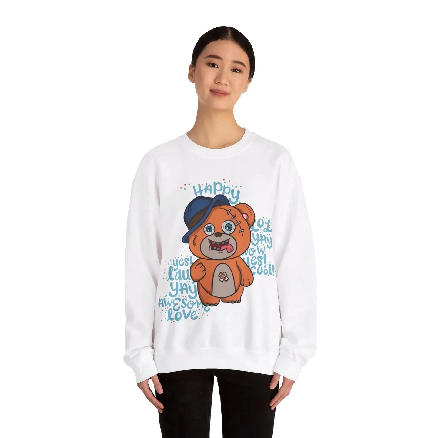 Happy Bear Unisex Heavy Blend™ Crewneck Sweatshirt - Vkamian