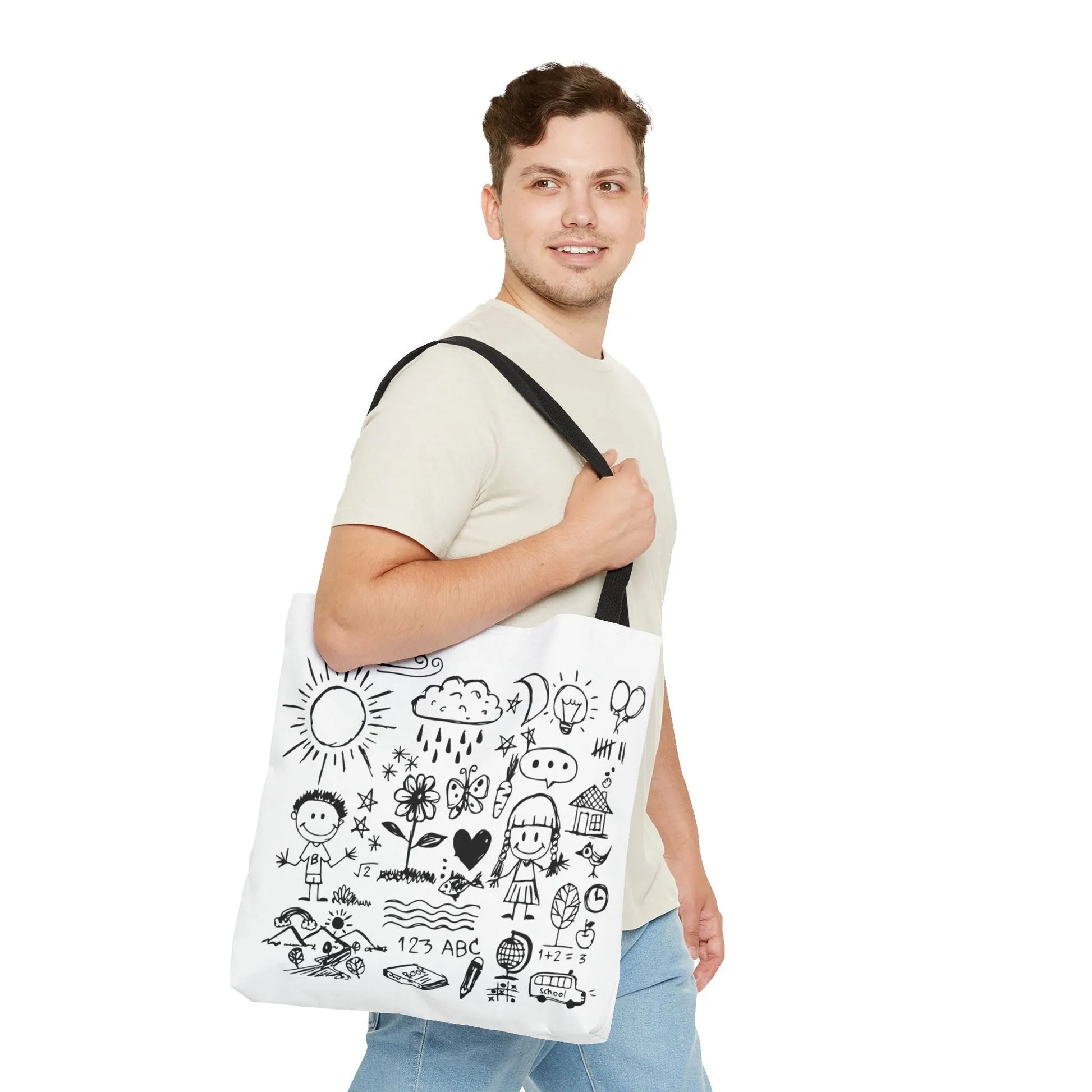 Children Hand Draw Tote Bag (AOP) - Vkamian