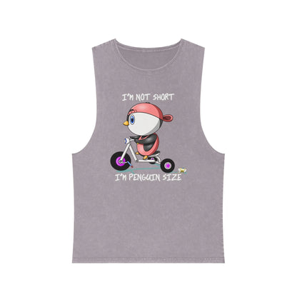 Funny Penguin Unisex Stonewash Tank Top - Vkamian