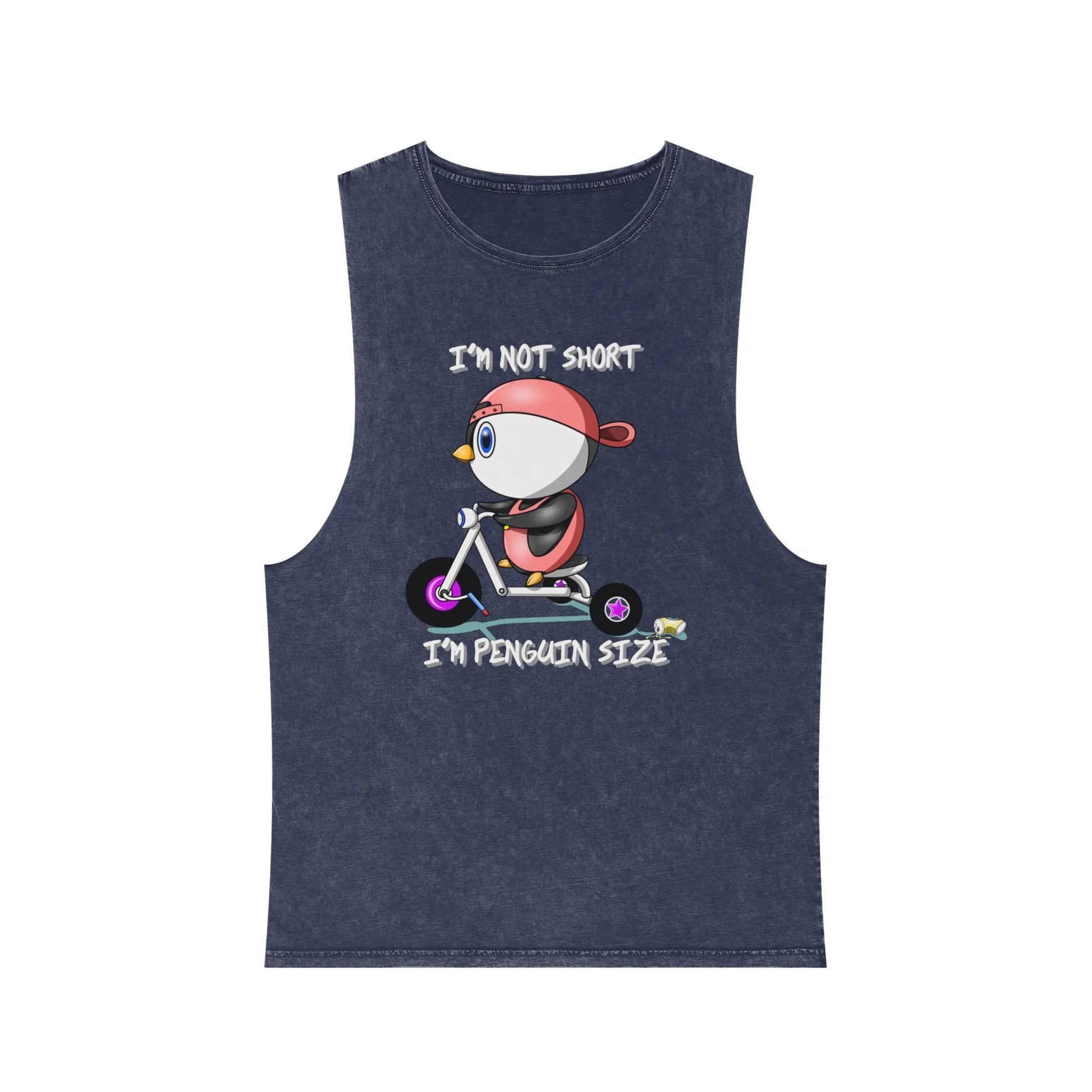 Funny Penguin Unisex Stonewash Tank Top - Vkamian