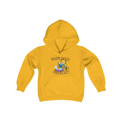 Funny Garfield Write Story Youth Heavy Blend Hooded Sweatshirt - Vkamian