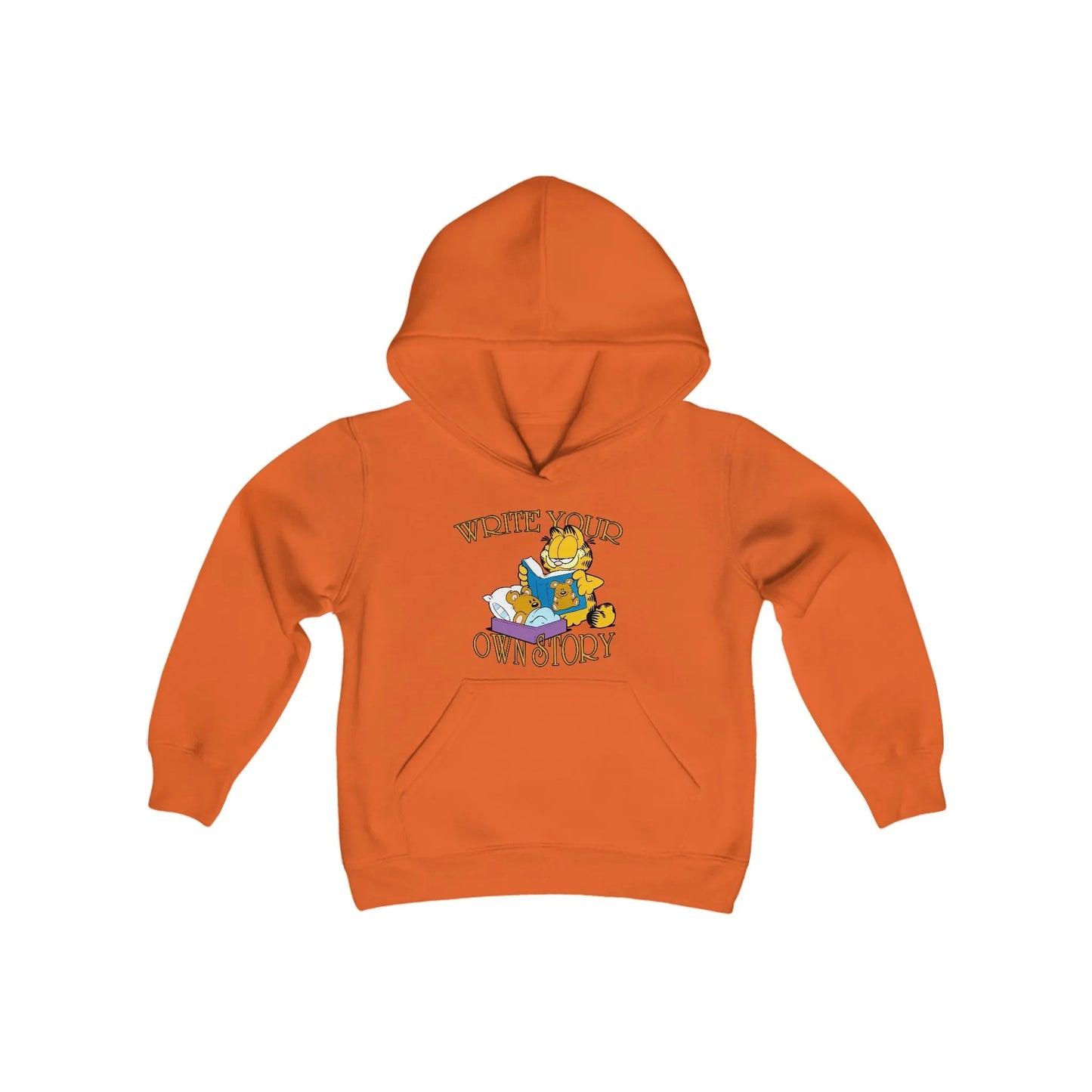 Funny Garfield Write Story Youth Heavy Blend Hooded Sweatshirt - Vkamian