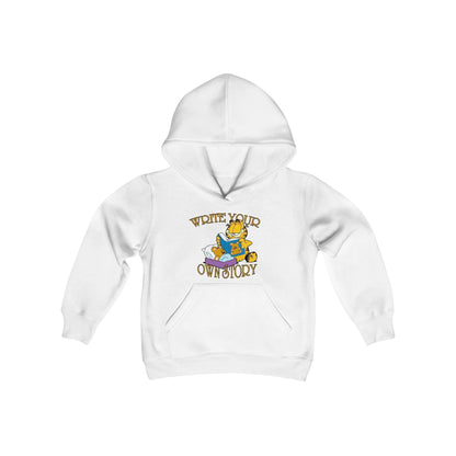 Funny Garfield Write Story Youth Heavy Blend Hooded Sweatshirt - Vkamian