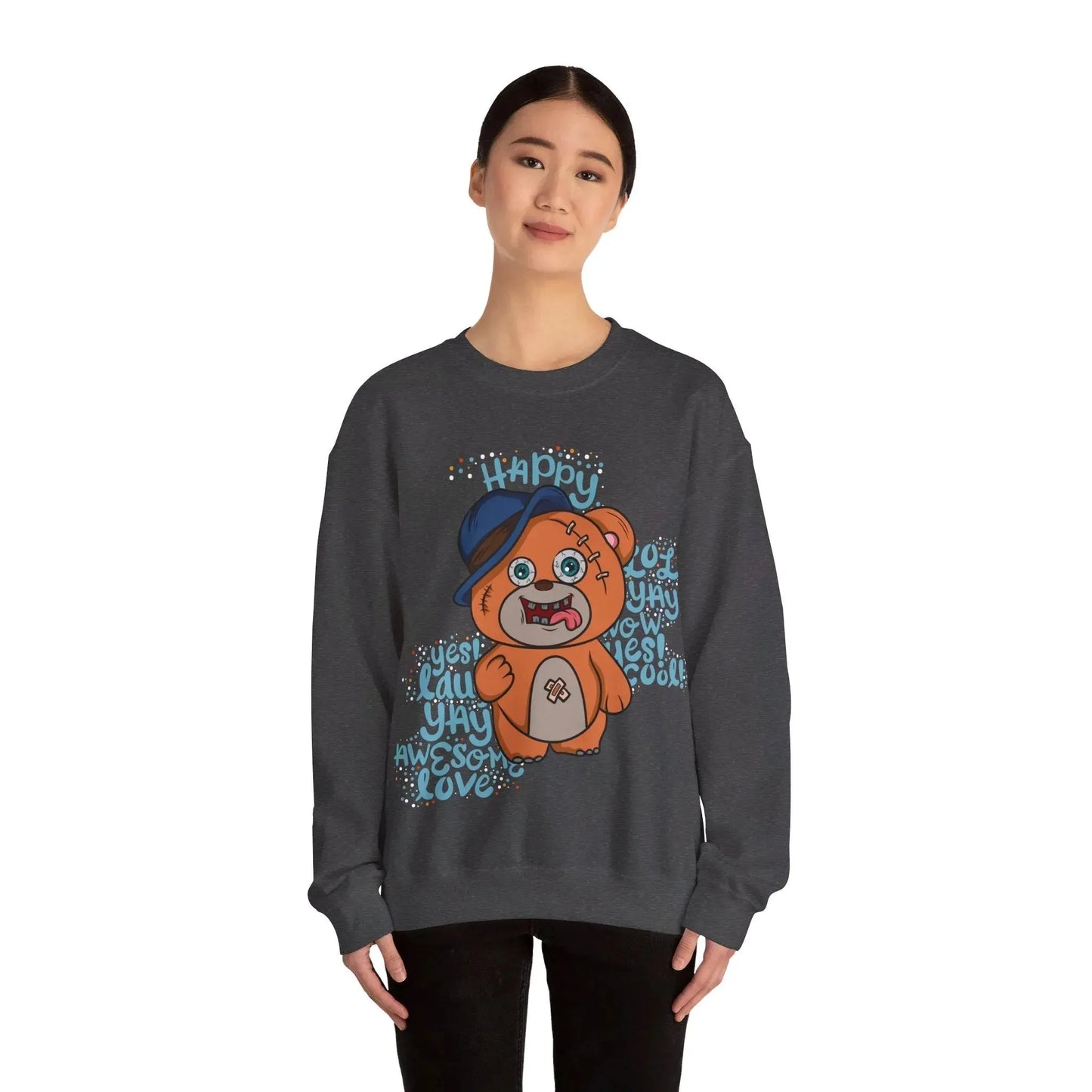 Happy Bear Unisex Heavy Blend™ Crewneck Sweatshirt - Vkamian