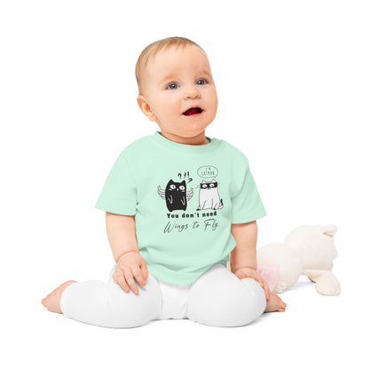 Funny Hero Cat Baby T-Shirt | Organic Cotton Toddler Top