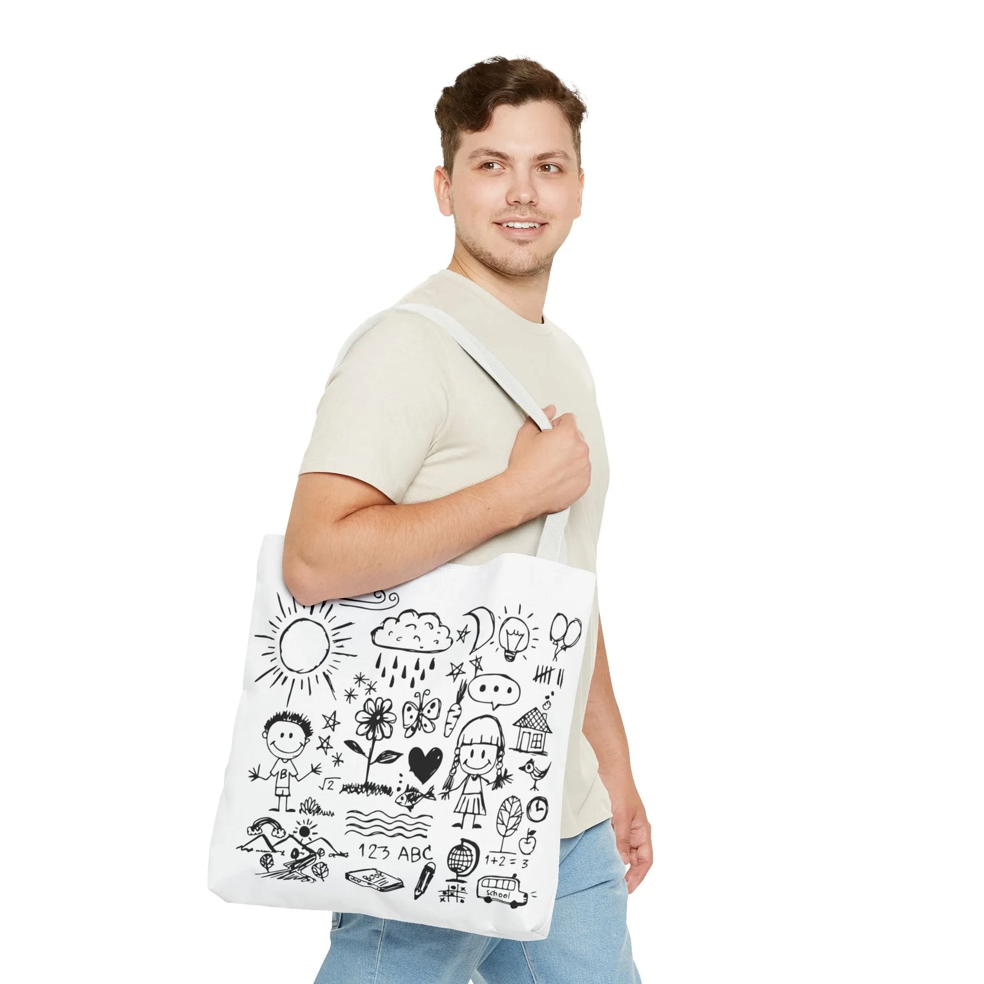 Children Hand Draw Tote Bag (AOP) - Vkamian