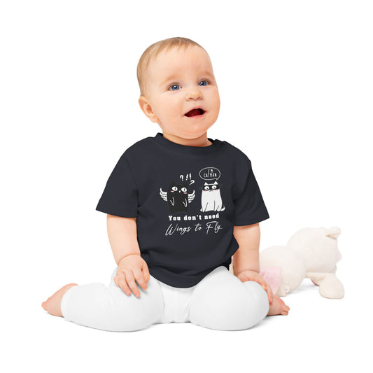 Funny Hero Cat Baby T-Shirt | Organic Cotton Toddler Top