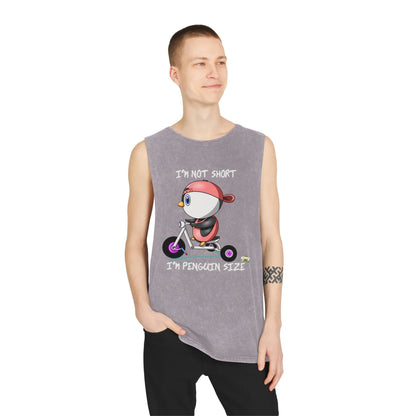 Funny Penguin Unisex Stonewash Tank Top - Vkamian