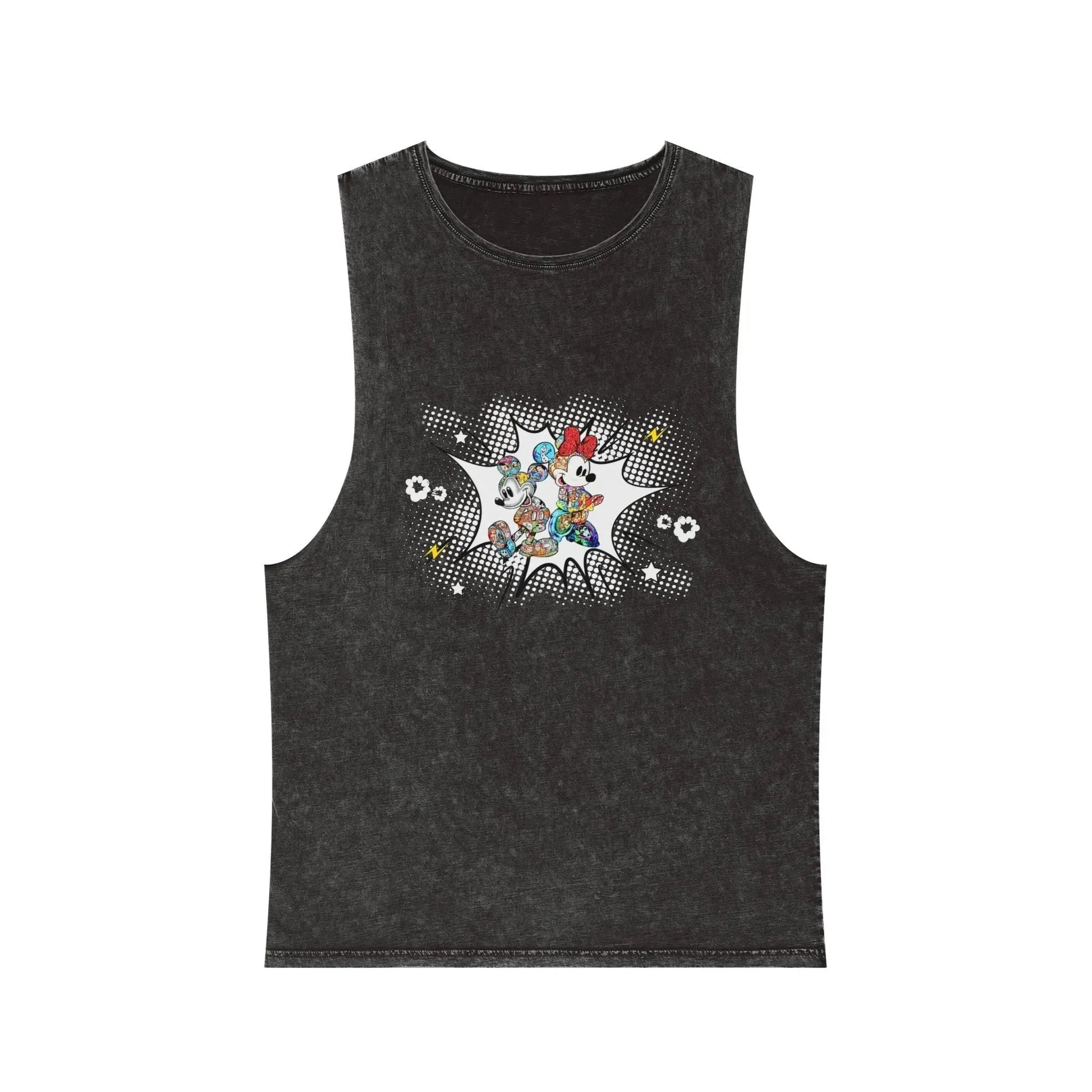 Boom Comic Mickey Minnie Unisex Stonewash Tank Top - Vkamian