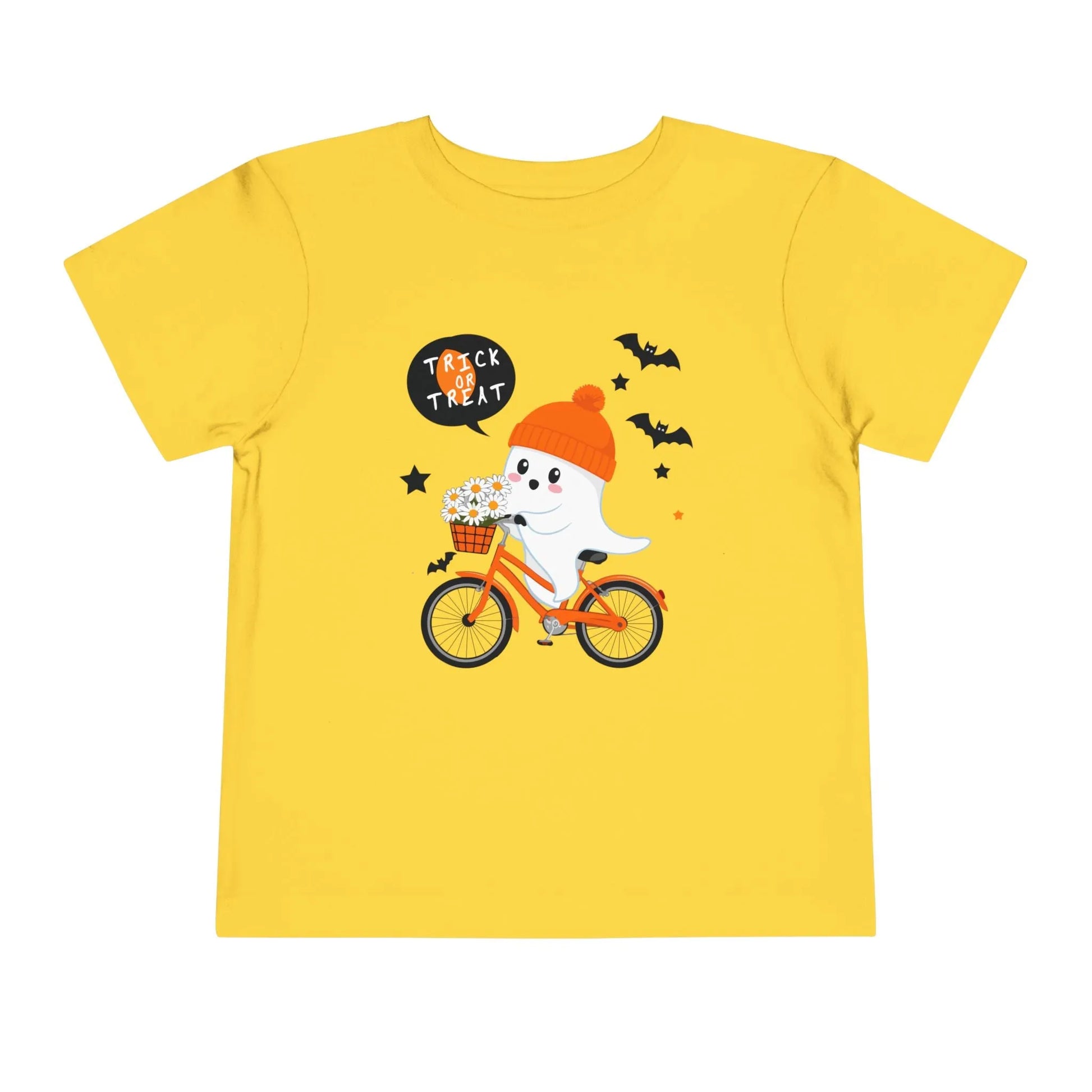 Cute Ghost Bycicle Riding Toddler Short Sleeve Tee | Vkamian