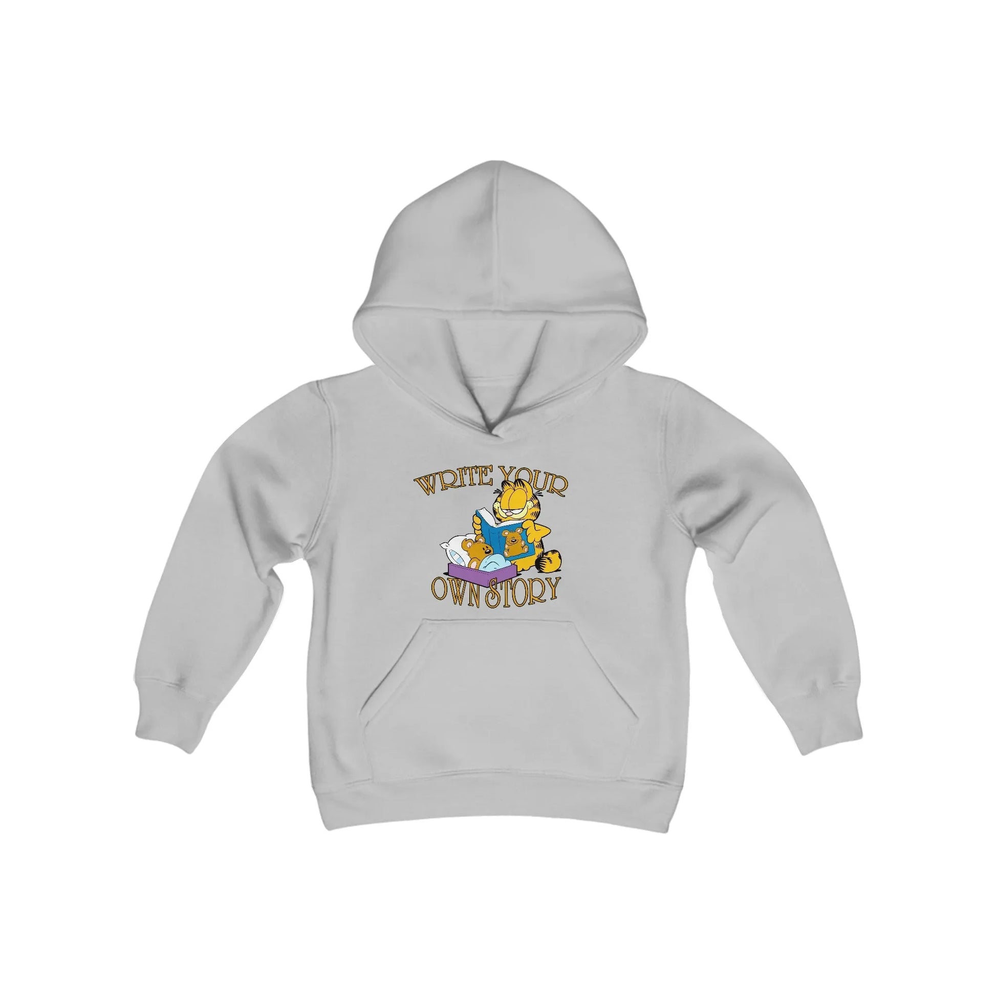 Funny Garfield Write Story Youth Heavy Blend Hooded Sweatshirt - Vkamian