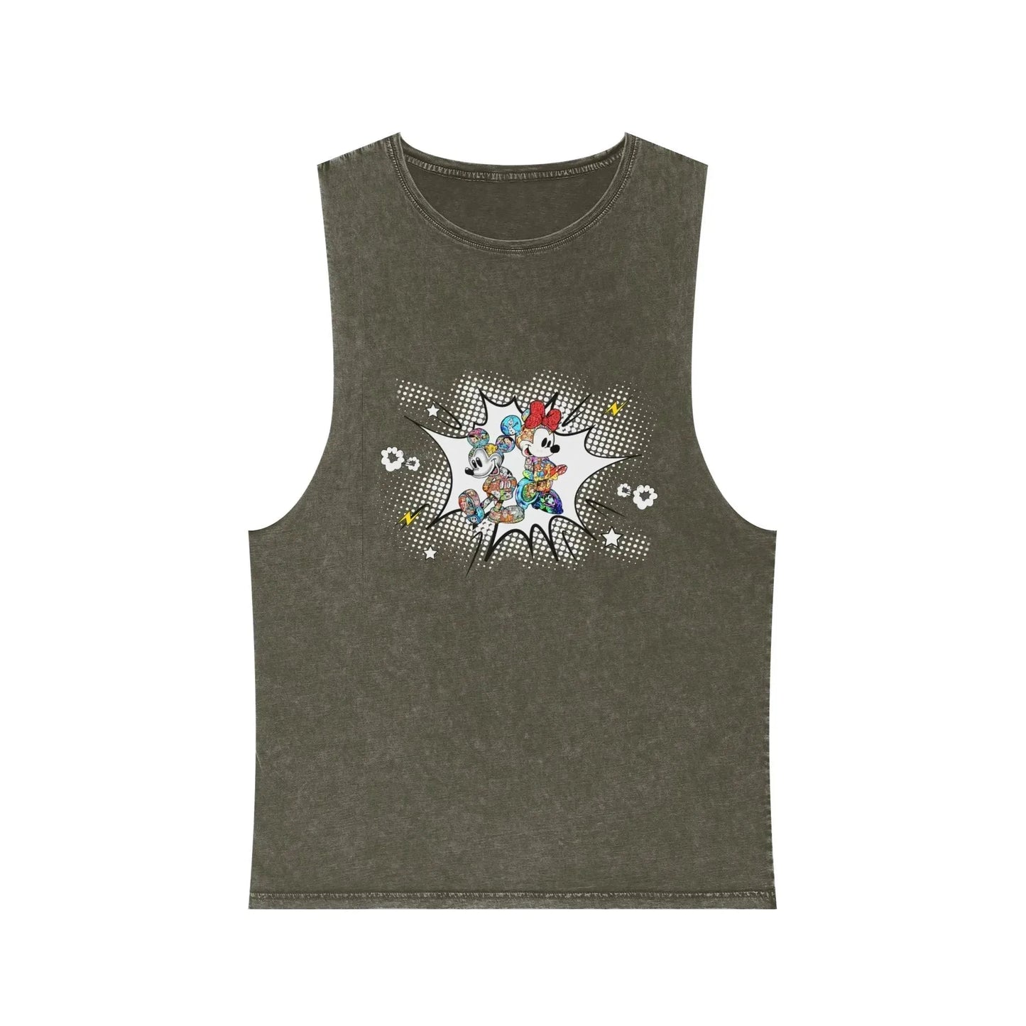 Boom Comic Mickey Minnie Unisex Stonewash Tank Top - Vkamian