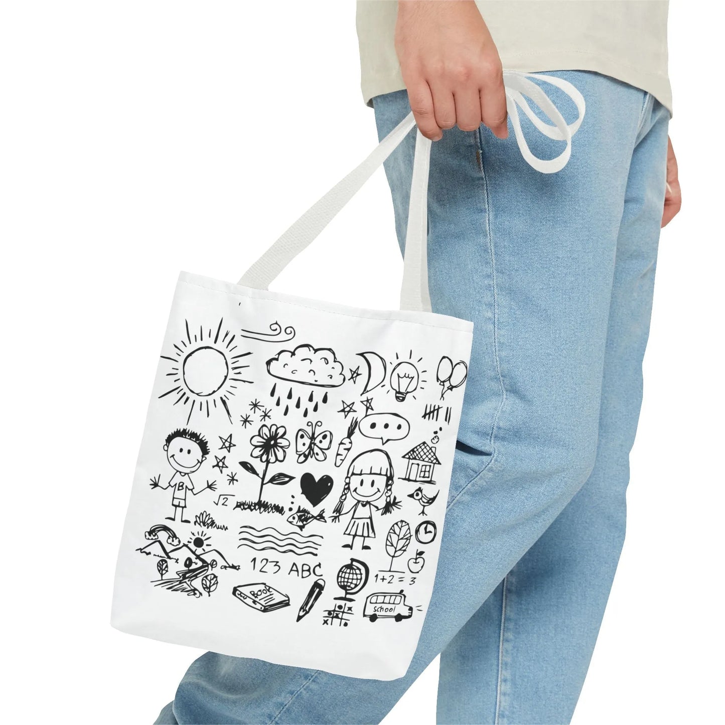 Children Hand Draw Tote Bag (AOP) - Vkamian