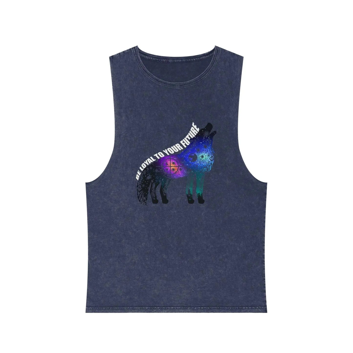 Aesthetic Galaxy Wolf Unisex Stonewash Tank Top - Vkamian