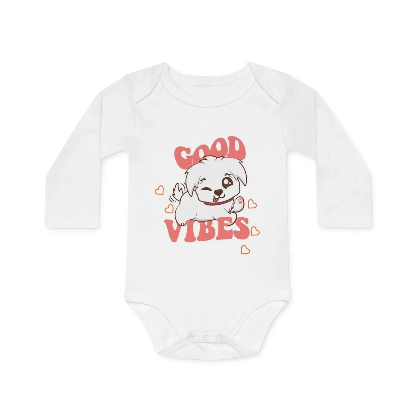 Good Vibes Baby Long-Sleeve Organic Bodysuit - Vkamian