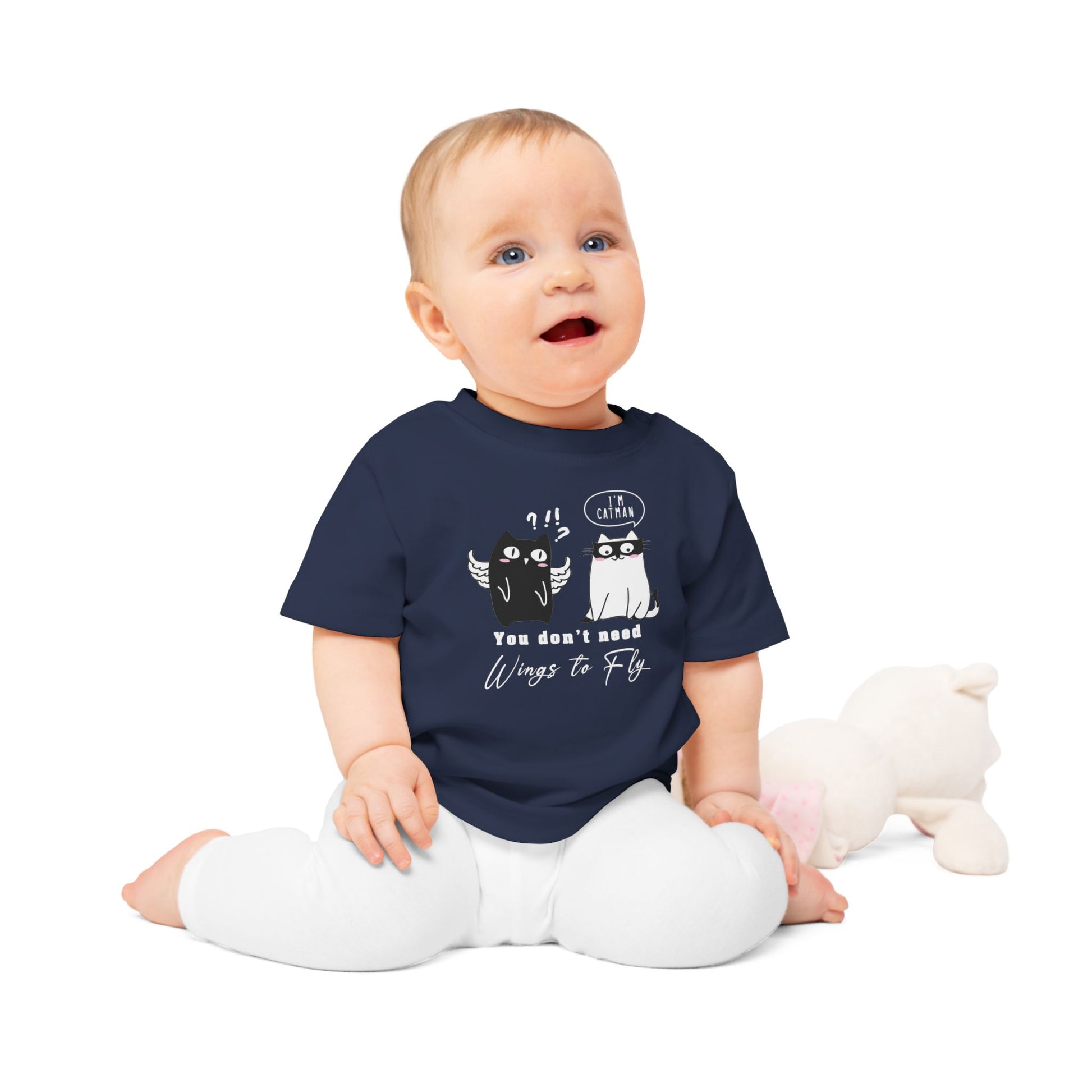 Funny Hero Cat Baby T-Shirt | Organic Cotton Toddler Top