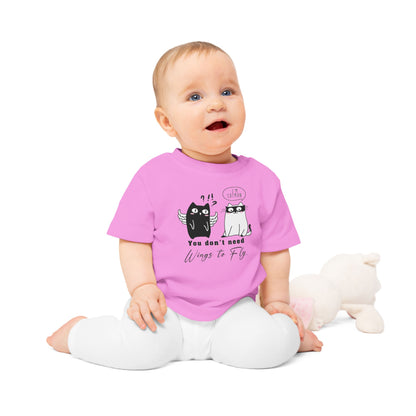 Funny Hero Cat Baby T-Shirt | Organic Cotton Toddler Top