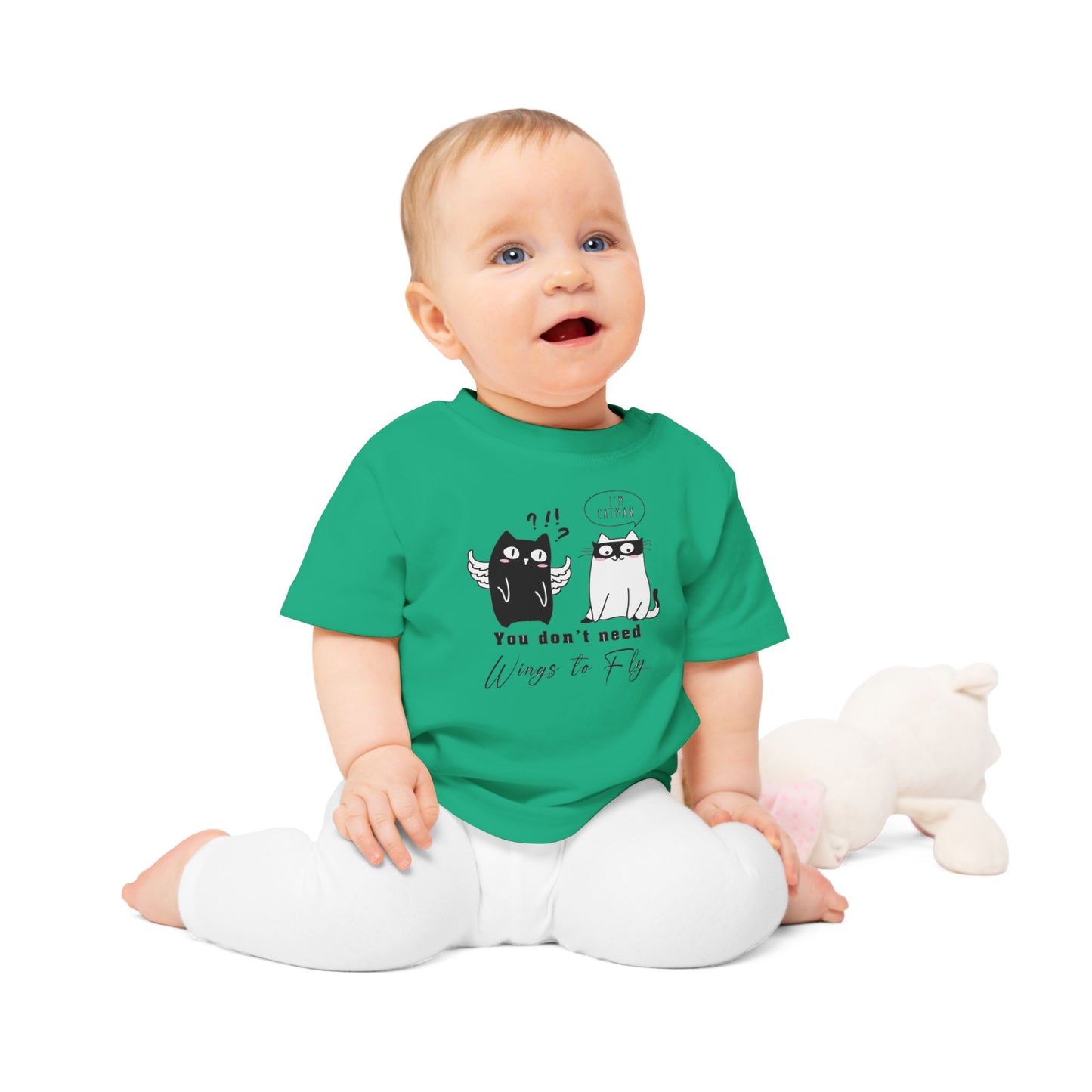 Funny Hero Cat Baby T-Shirt | Organic Cotton Toddler Top