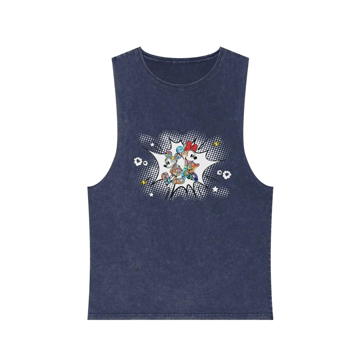 Boom Comic Mickey Minnie Unisex Stonewash Tank Top - Vkamian