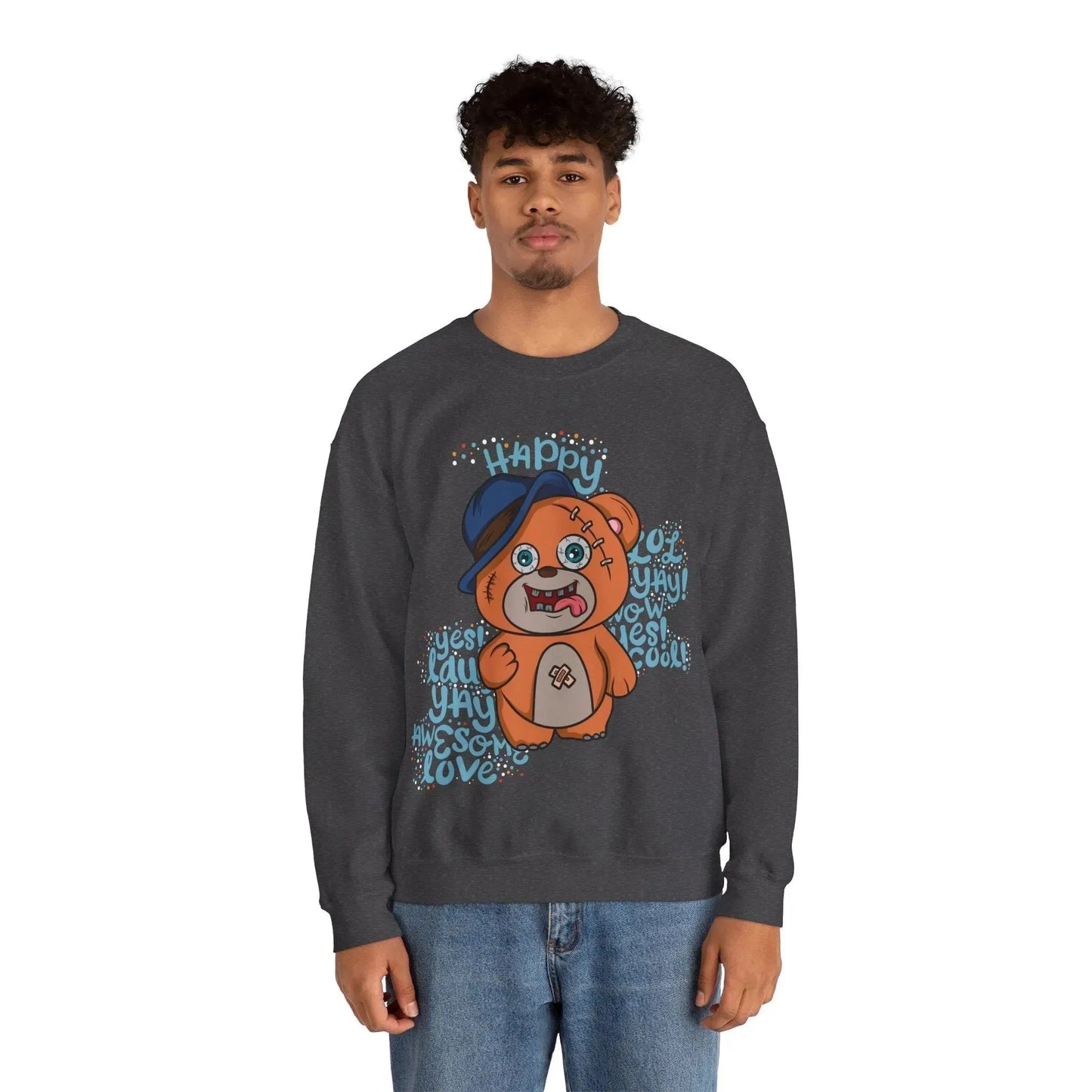 Happy Bear Unisex Heavy Blend™ Crewneck Sweatshirt - Vkamian