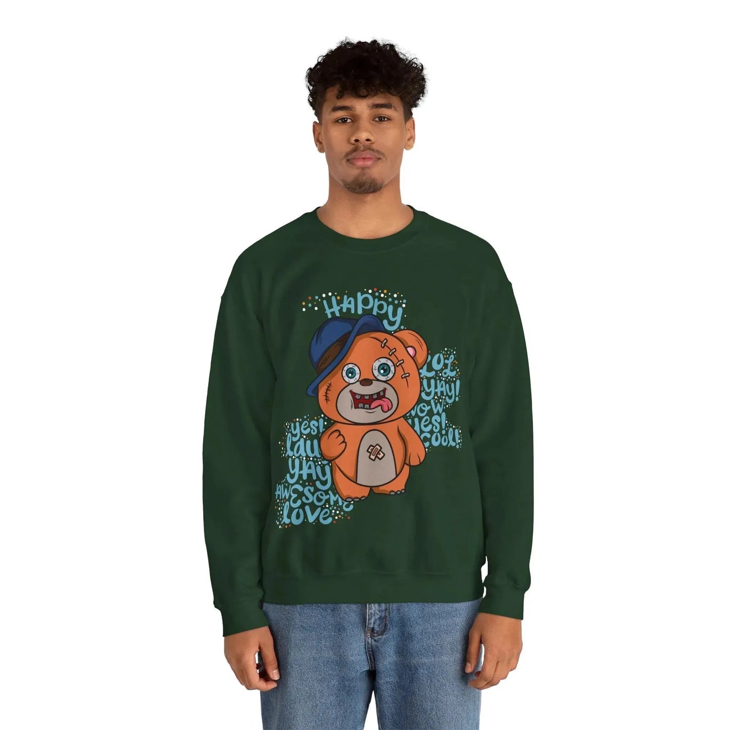 Happy Bear Unisex Heavy Blend™ Crewneck Sweatshirt - Vkamian