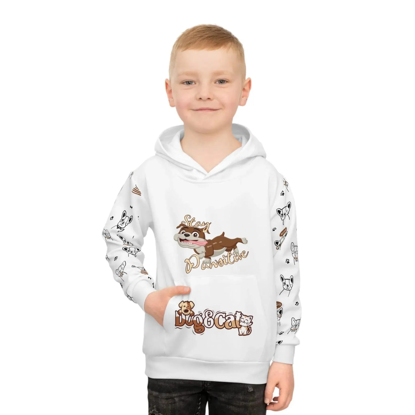 Dog And Cat Children's Hoodie (AOP) - Vkamian