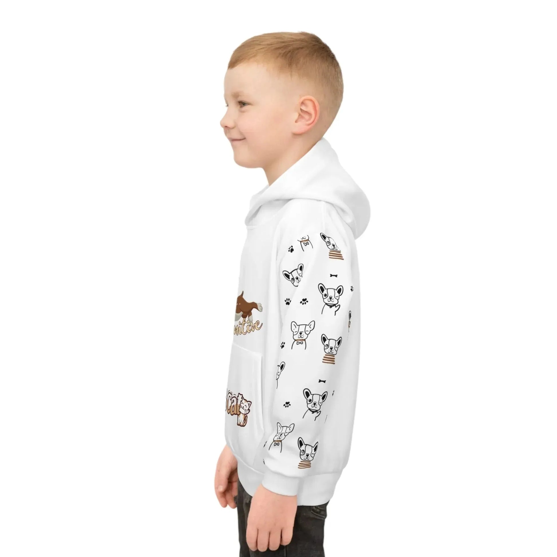 Dog And Cat Children's Hoodie (AOP) - Vkamian