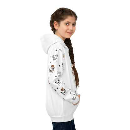 Dog And Cat Children's Hoodie (AOP) - Vkamian