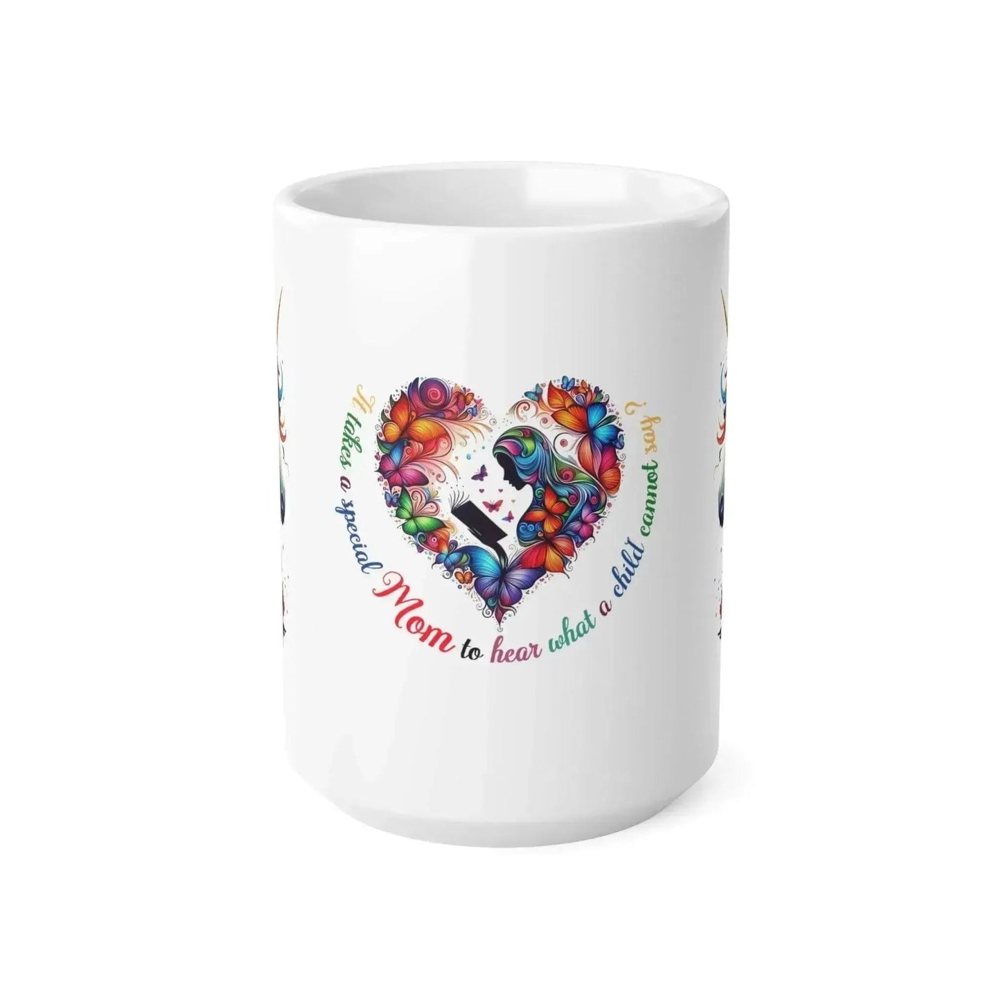 Abstract Colorful Floral Heart Ceramic Mug