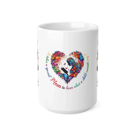 Abstract Colorful Floral Heart Ceramic Mug