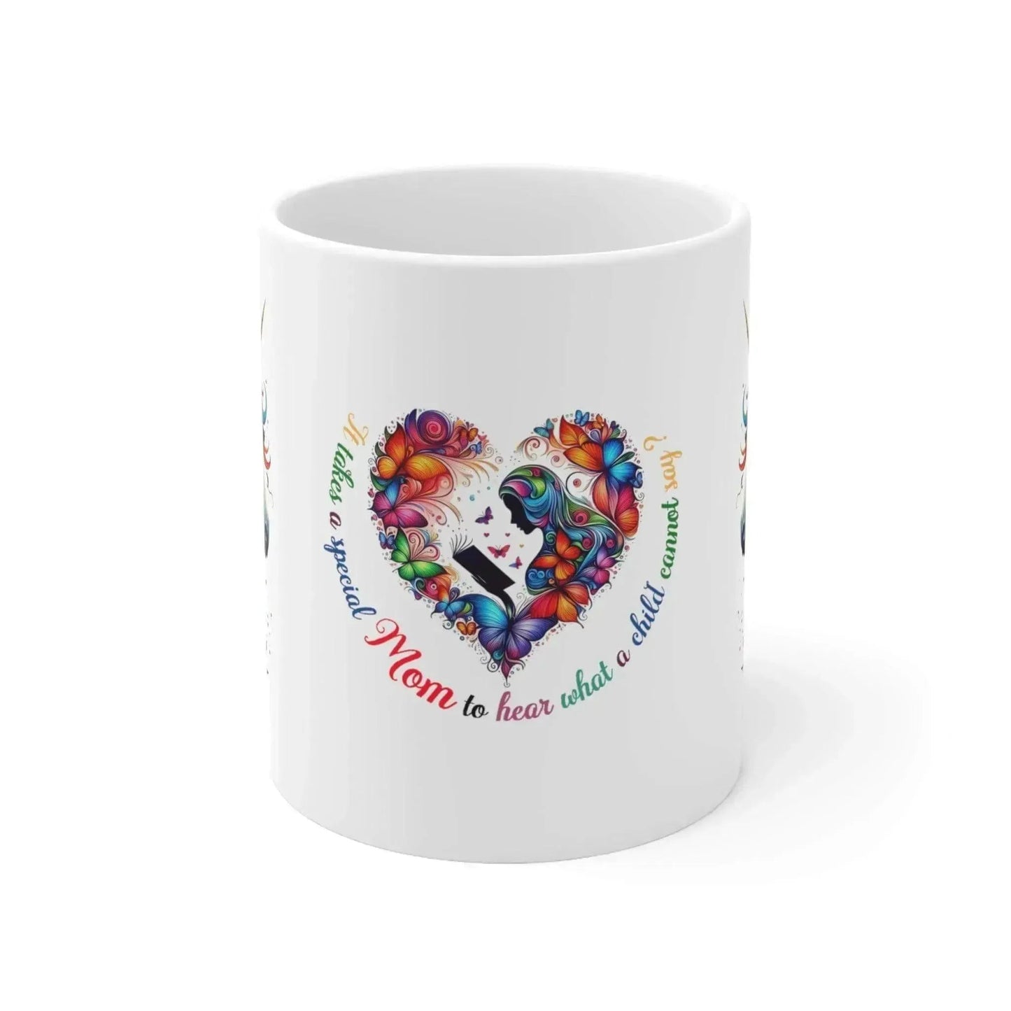 Abstract Colorful Floral Heart Ceramic Mug