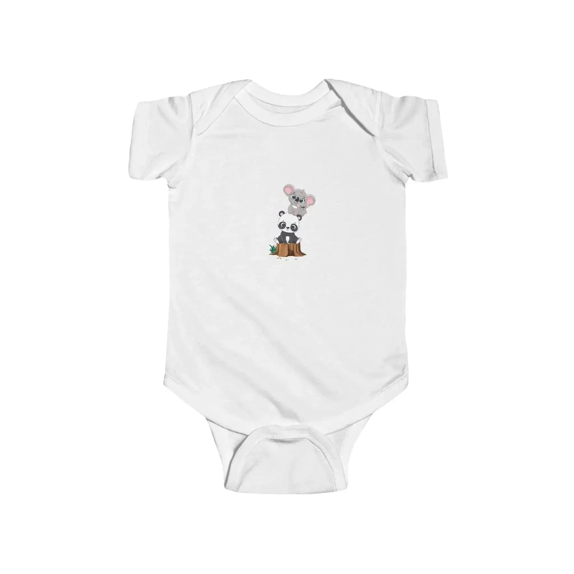 Adorable Panda Bear and Koala Print Baby Onesie - Vkamian