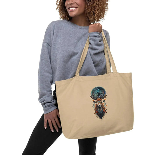 Aesthetic Antlered Deer Tote Bag - Vkamian