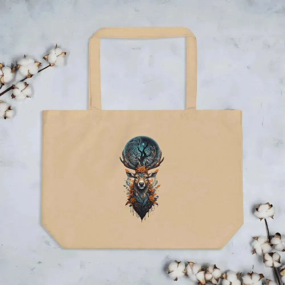 Aesthetic Antlered Deer Tote Bag - Vkamian