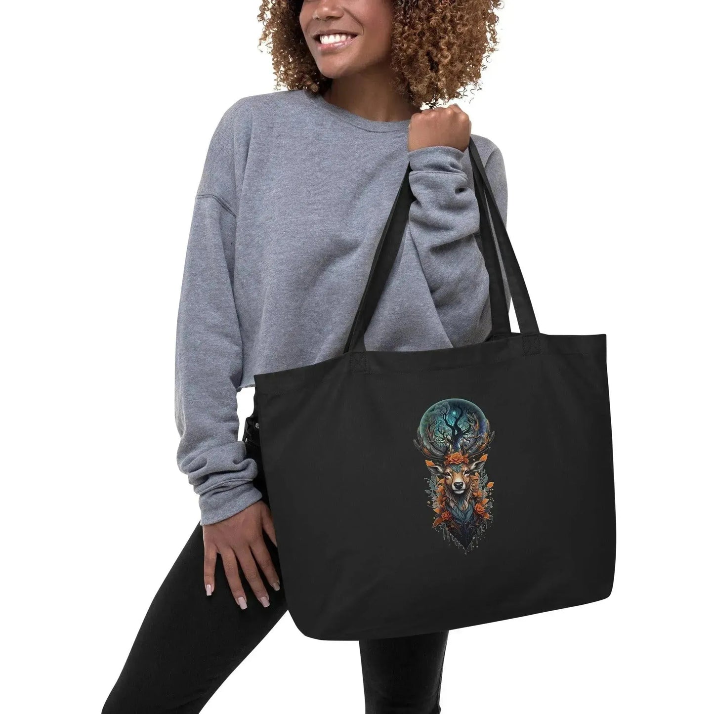 Aesthetic Antlered Deer Tote Bag - Vkamian