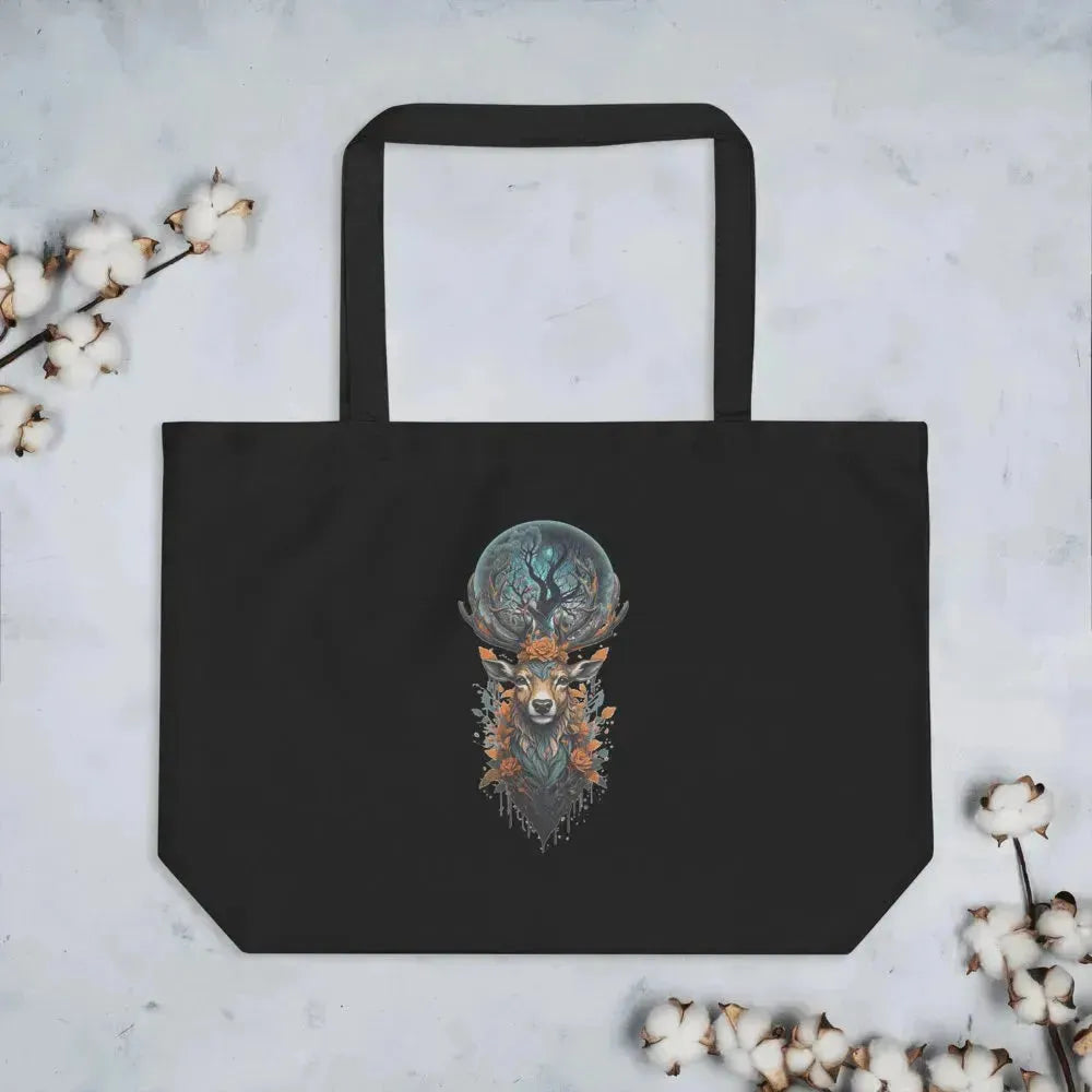 Aesthetic Antlered Deer Tote Bag - Vkamian